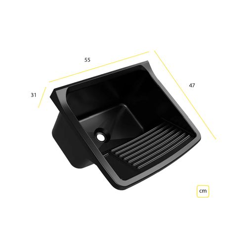 Tanque Astra PVC 55x47x31,1Cm 34 Litros Preto TQ1/SC PR