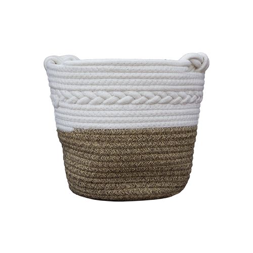 Cesto Casa Ok 28X25cm P Cordas de Algodao OK03244