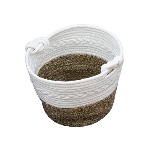 Cesto Casa Ok 28X25cm P Cordas de Algodao OK03244