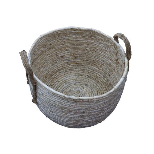 Cesto Casa Ok 27X33cm G Cattail Natural com Alca ST60420