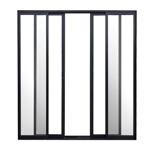 Porta Aluminio Zaffre Preto 4 Folhas 220X200X7,1 ID 207774