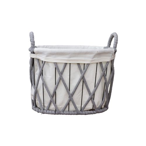 Cesto Casa Ok 39X28X34Cm M Metal e Tecido com 2 Alcas OK91883