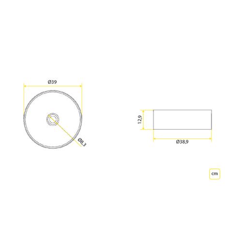 Cuba Roca Apoio Terra Redondo 39cm T2 MT Black A32787N080