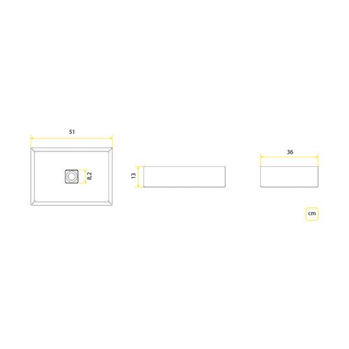 Cuba Roca Apoio Terra Retangular 51X36cm T6 BG A32787Z650