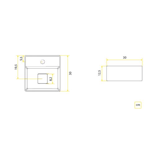 Cuba Roca Apoio 30X30 CM T7 Terra Branco A32787X000
