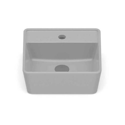 Cuba de Apoio Quadrada 35x35x13cm com Mesa Óptica Cinza Stone CQ35 Roca — Ref. A32B11078