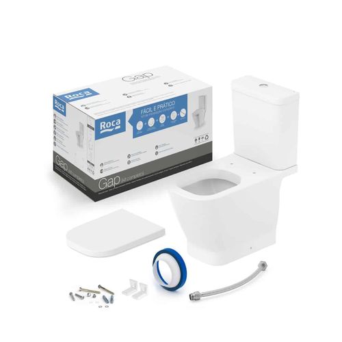 Kit Roca Combo Bacia com Caixa Acoplada Gap Preto Matte C323723007