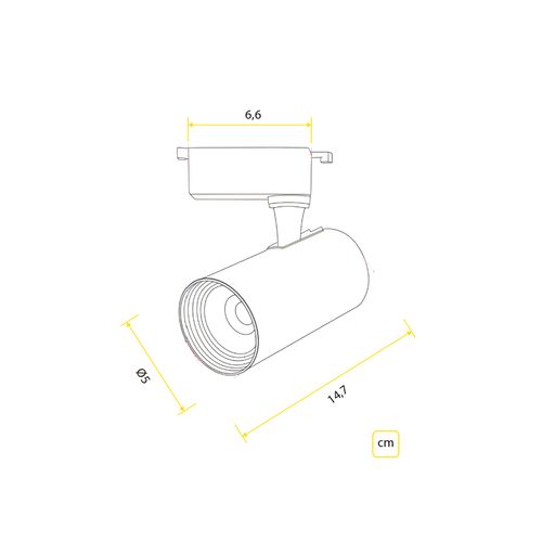 Spot Avant para Trilho Authentic T1 7W 6500K Preto Brilhante — Ref. 251771379