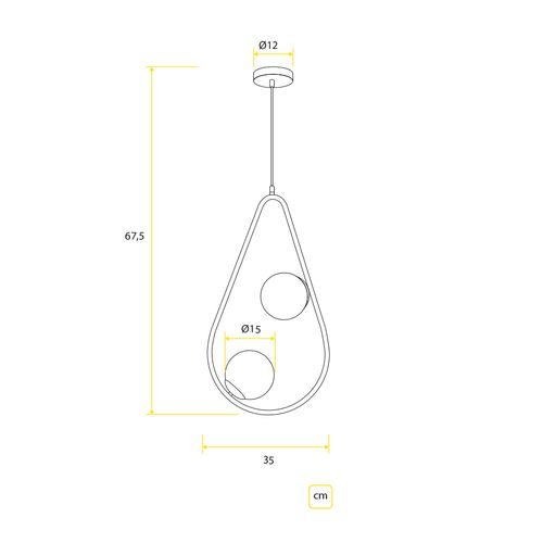 Pendente Avant Perola Gota Duo 2XG45 Cobre 340424405