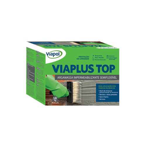 Viapolus Top Viapol Caixa 18Kg Argamassa Impermeabilizante Semiflexível Cinza V0210593