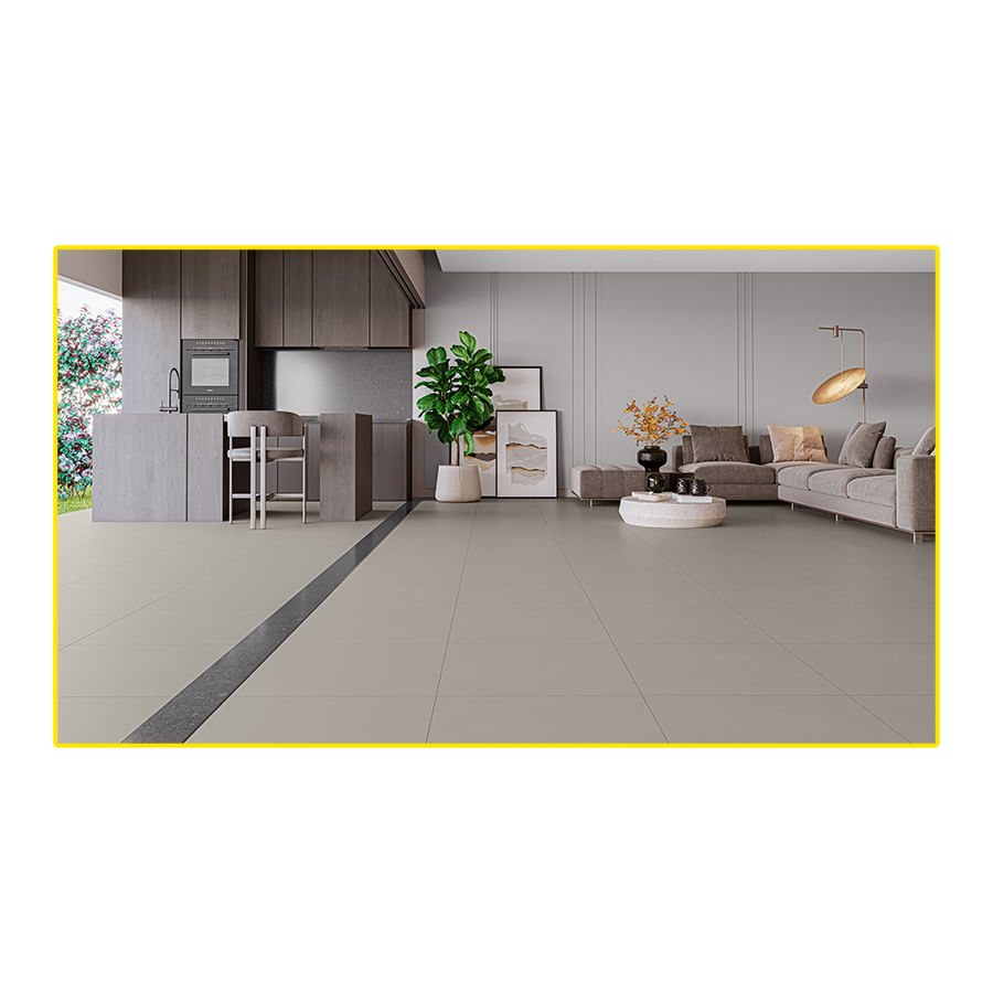 Piso Porcelanato Qualiz 61,80x61,80 Milano Gray Acetinado QL61001