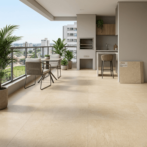 Piso Porcelanato Eliane 90x90 Khali Marfim Externo 8054399