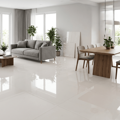 Piso Porcelanato Eliane 90x90 Khali Off White Polido 8055870