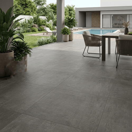 Piso Porcelanato Eliane 84x84 Poa Grafite Externo 8056421