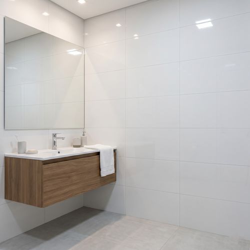 Azulejo Cerâmico Vivence 38x74 Nanoglass White Polido Retificado PR338000 - LC