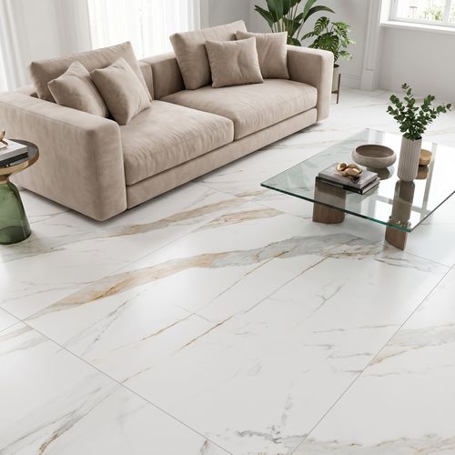 Piso Porcelanato Biancogres 90x90 Calacata Oro Acetinado Retificado — Ref. CC0261O1