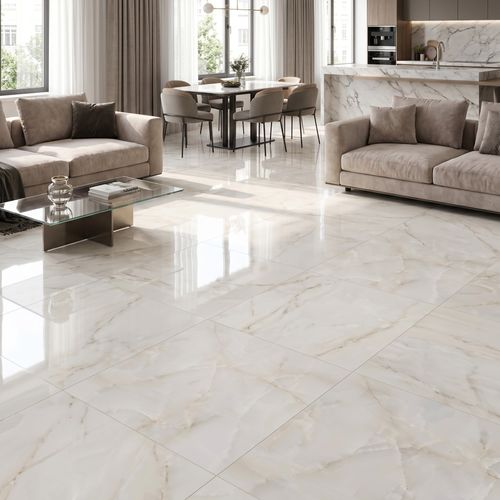 Piso Porcelanato Biancogres 100x100 Ivory Bianco Lux Polido CR0870I1