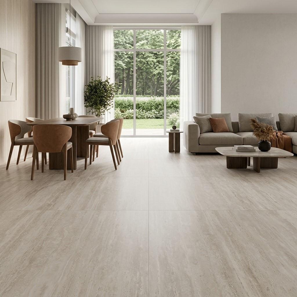 Piso Porcelanato Biancogres 90x90 Travertino Tivoli Acetinado