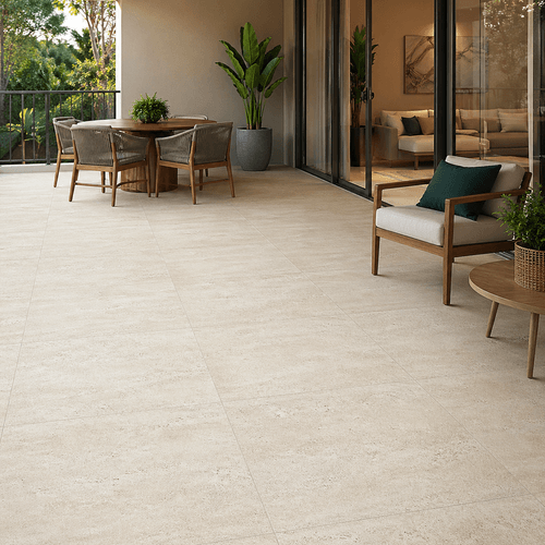 Piso Porcelanato Biancogres 80x80 Travertino Classico Externo CO0206L1