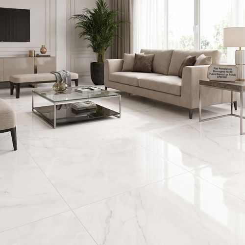 Piso Porcelanato Biancogres 80x80 Pulpis Bianco Lux Polido CP0339I1