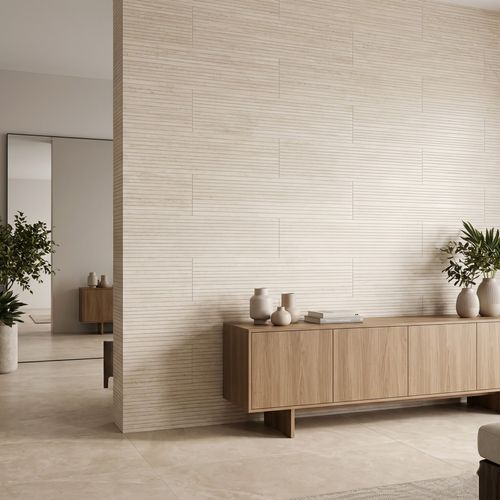 Revestimento Biancogres 45x90 Flut Travertin Tivoli CE0908A1