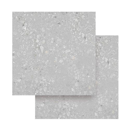 Piso Porcelanato Biancogres 90x90 Cannes Terrazo Grigio Satin Acetinado