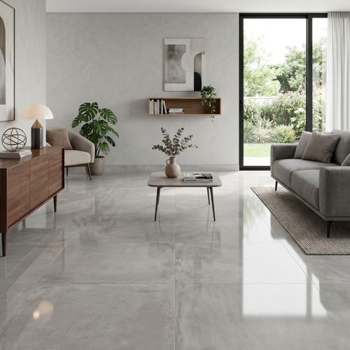 Piso Porcelanato Biancogres 90x90 Cemento Nebbia Lux Polido CD0209U1