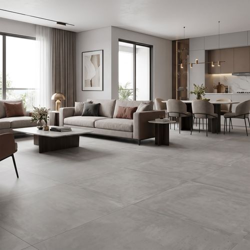 Piso Porcelanato Elizabeth 84x84 Cemento Concreto Soft Esmaltado Retificado
