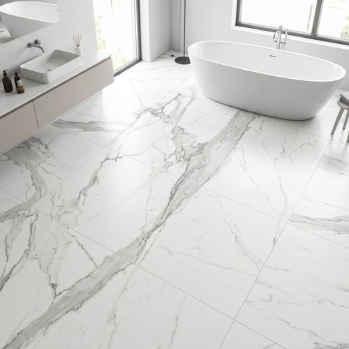 Piso Porcelanato Elizabeth 62,5x62,5 Statuário Clássico Esmaltado Retificado — Ref. 25779