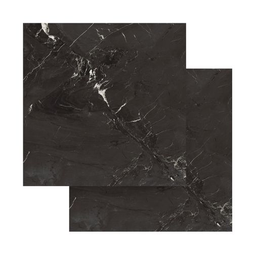 Piso Porcelanato Elizabeth 84x84 Nero Reale Polido