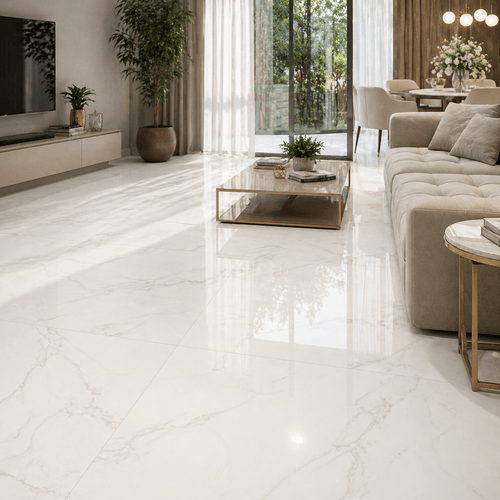 Piso Porcelanato Elizabeth 84x84 Mont Blanc Esmaltado Polido