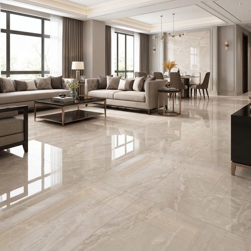 Piso Porcelanato Elizabeth 84x84 Perlato Marmo Esmaltado Polido