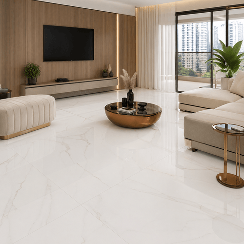 Piso Porcelanato Elizabeth 84x84 Branco Imperador Acetinado