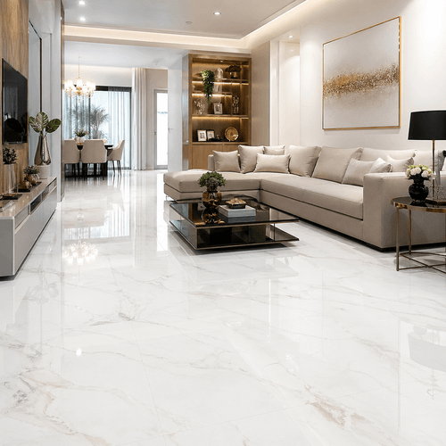 Piso Porcelanato Elizabeth 84x84 Branco Imperador Polido