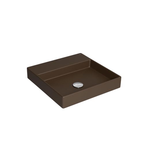 Cuba Deca 40x40x10Cm Sobrepor Quadrada com Mesa Marrom Fosco L.129.22