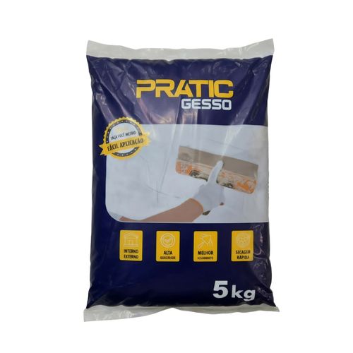 Gesso para Uso Geral Branco 5KG Pratic — Ref. 15639