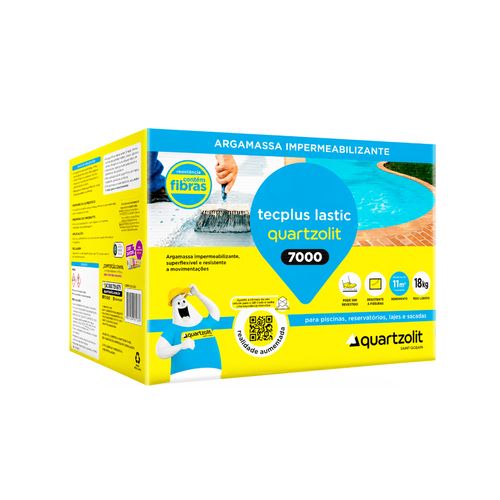 Impermeabilizante Quartzolit Tecplus Lastic 7000 Flexível Cinza 18kg — Ref. Tecplus Lastic 7000 18kg