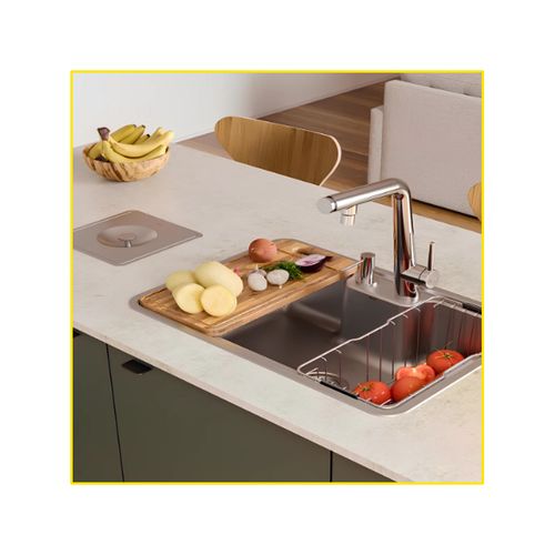 Cuba de Sobrepor/Embutir 64x44cm Aço Inox com Acessórios e Lixeira Docol Massima — Ref. 90016116016
