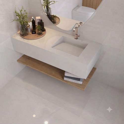 Piso Porcelanato Eliane 90x90 Khali Off White Resistente ao escorregamento Externo Retificado — Ref. 8059316