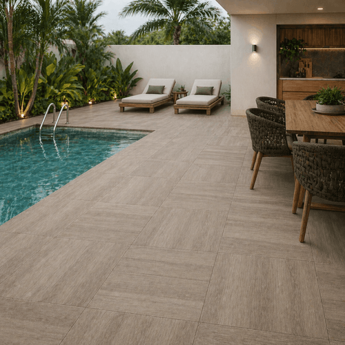 Piso Porcelanato Eliane 60x60 Bali Deck Greige Externo 8057508