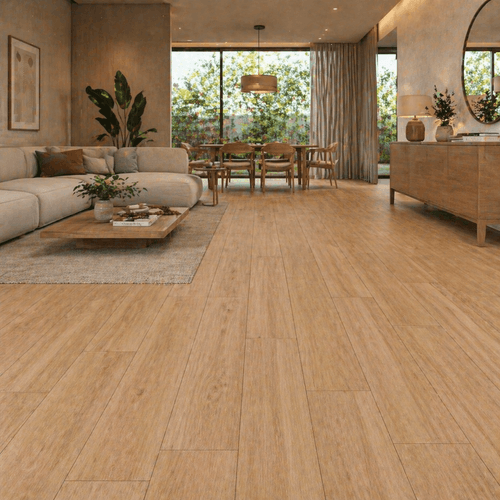Piso Porcelanato Eliane 19,7x120 Bali Camel Acetinado Retificado — Ref. 8056317
