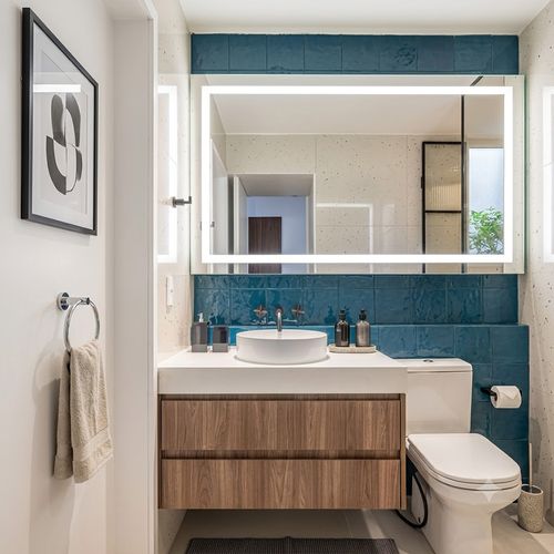 Azulejo Eliane 20x20 Azul Mar Onda Brilhante — Ref. 8040948