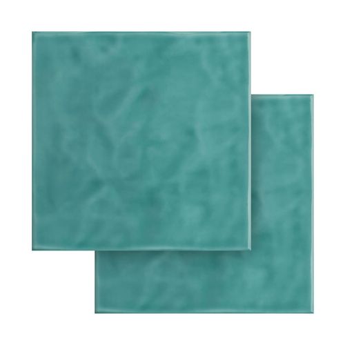 Azulejo Eliane 20x20 Verde Água Onda Brilhante — Ref. 8040953