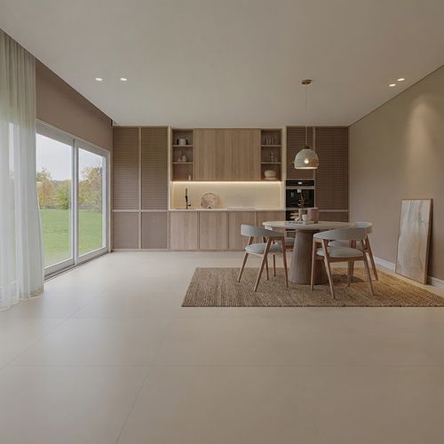 Piso Porcelanato Qualiz 71x71 Quebec Beige Acetinado Retificado — Ref. QL71004