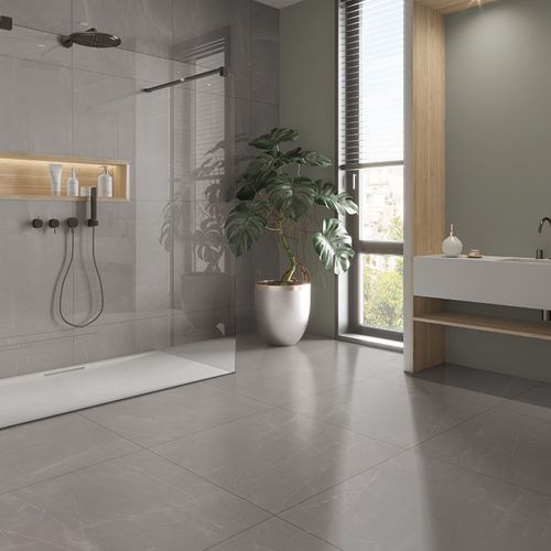Piso Cerâmico Incopisos 90,5x90,5 Supreme Lancelot Gray Acetinado Retificado — Ref. 591010