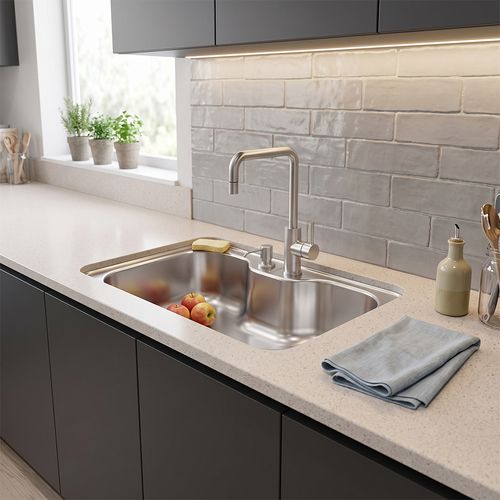 Pia de Embutir 69x49cm Morgana em Aço Inox sem Acessórios com Válvula 4 1/2" Tramontina — Ref. 93806/192