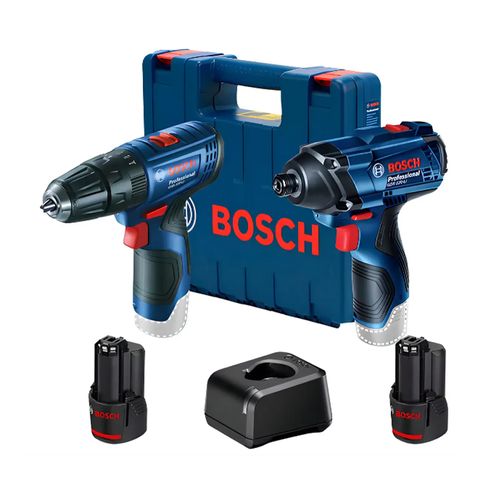 Combo Bosch Parafusadeira e Chave de Impacto 12V com Maleta — Ref. 06019G81E3-00
