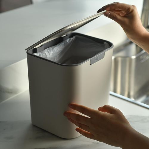Lixeira Ou de Bancada/Parede Linha Liv 5L Bege — Ref. LX600BGF