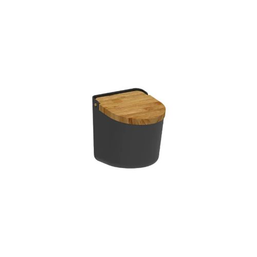 Saleiro Ou com Tampa de Bambu Linha Lume Preto — Ref. SLB3000PTF