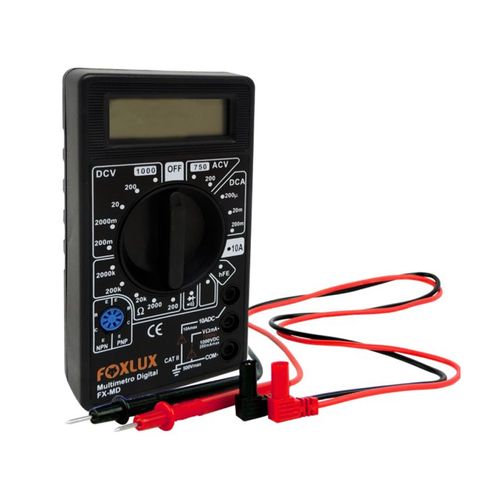 Multímetro Foxlux Digital com Bateria 9V e Display LCD — Ref. 30.01